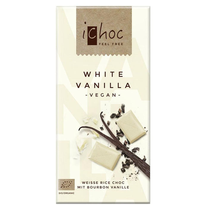 iChoc - White Vanilla Ichoc Rice Chocolate Bar, 80g