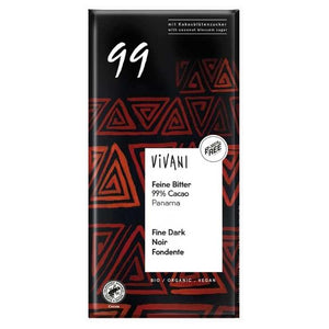 Vivani - Organic Dark Panama 99% Cocoa Chocolate, 80g | Pack of 10