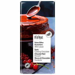 Vivani - Organic Fine Dark Cooking Chocolate 70% Cacao, 200g | Pack of 10