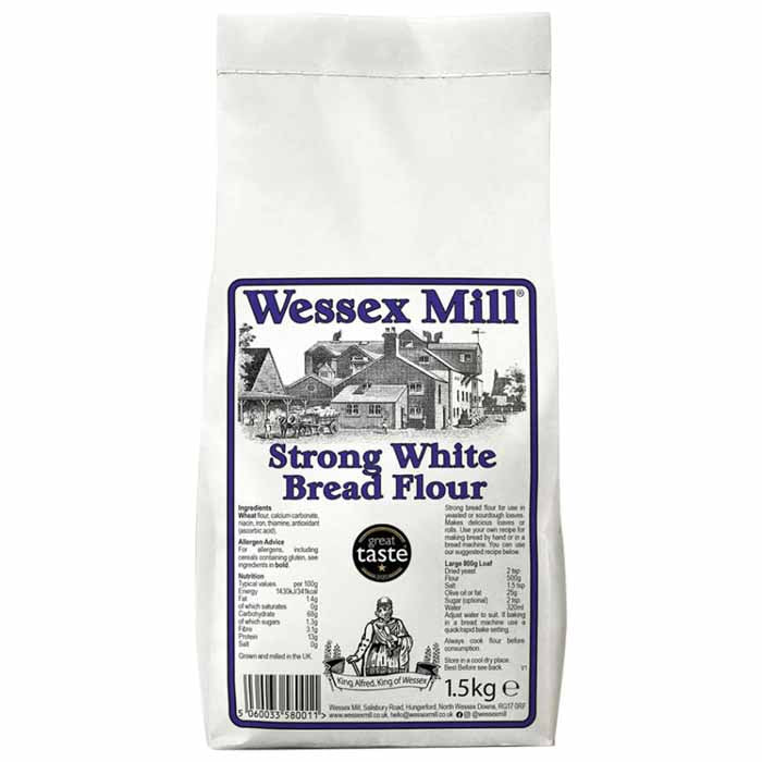 Wessex Mill - Strong White Bread Flour, 1.5kg  Pack of 5