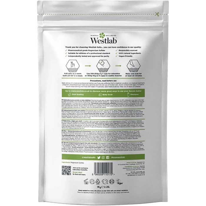Westlab - Epsom Bath Salts, 1kg - back