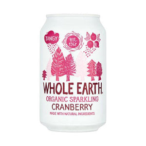 Whole Earth - Organic Mountain Sparkling Cranberry Drink - Can, 330ml | Multiple Options
