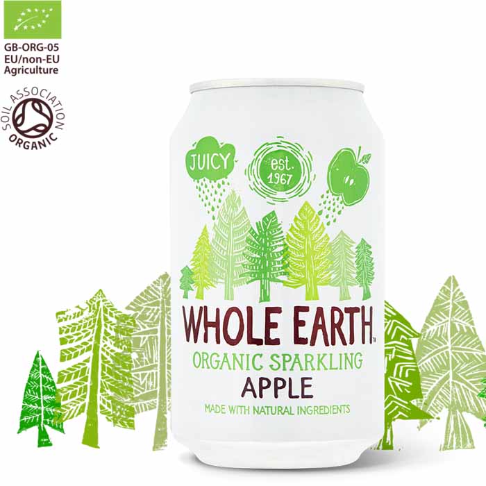 Whole Earth - Organic Sparkling Apple Drink - 1 Tin, 330ml