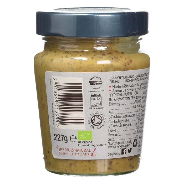 Whole Earth - Organic '100% Peanuts' Peanut Butter, 227g - Crunchy - Back