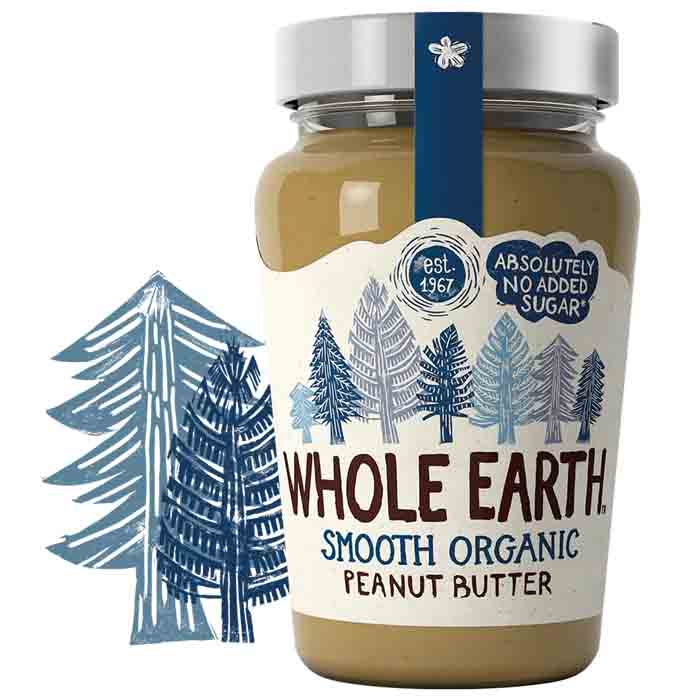 Whole Earth - Peanut Butter Organic No added Sugar Smooth, 340g