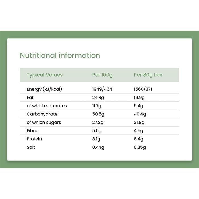 Wholebake - Gluten-Free Flapjacks - Cashew & Coconut (20 Bars, 80g  - back