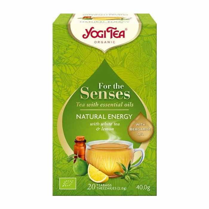 Yogi Tea - Organic For The Senses Natural Energy Bio Tea, 20 Bags | Pack of 6