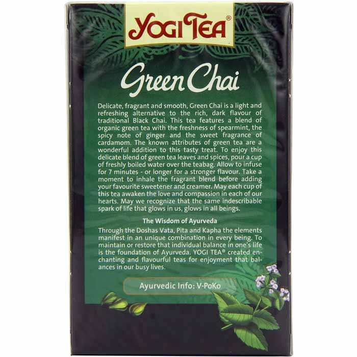 Yogi Tea - Organic Green Chai Tea, 17 bags - back