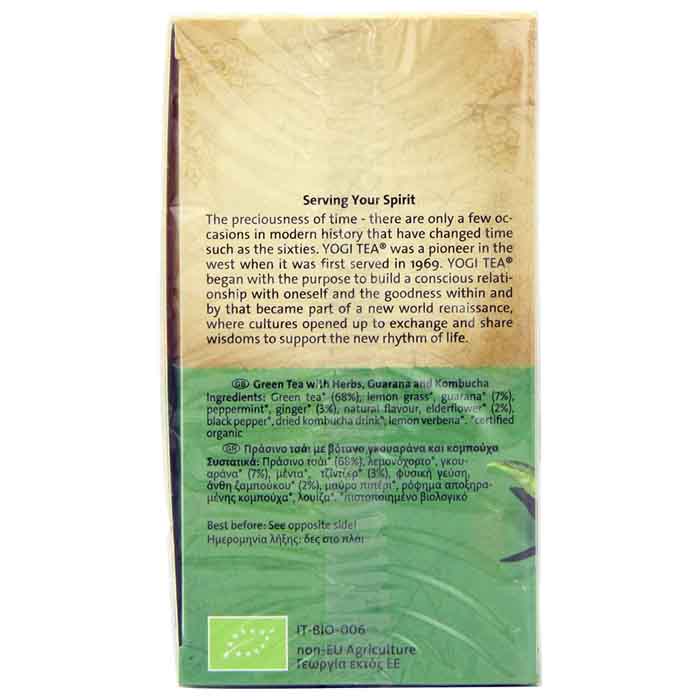 Yogi Tea - Organic Green Energy Tea, 17 Bags  Pack of 6 - back