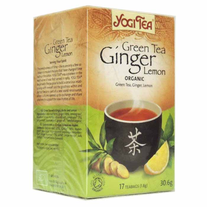 Yogi Tea - Organic Green Tea Lemon & Ginger Tea, 17 Bags  Pack of 6