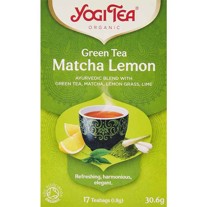 Yogi Tea - Organic Green Tea Matcha Lemon Tea, 17 Bags  Pack of 6
